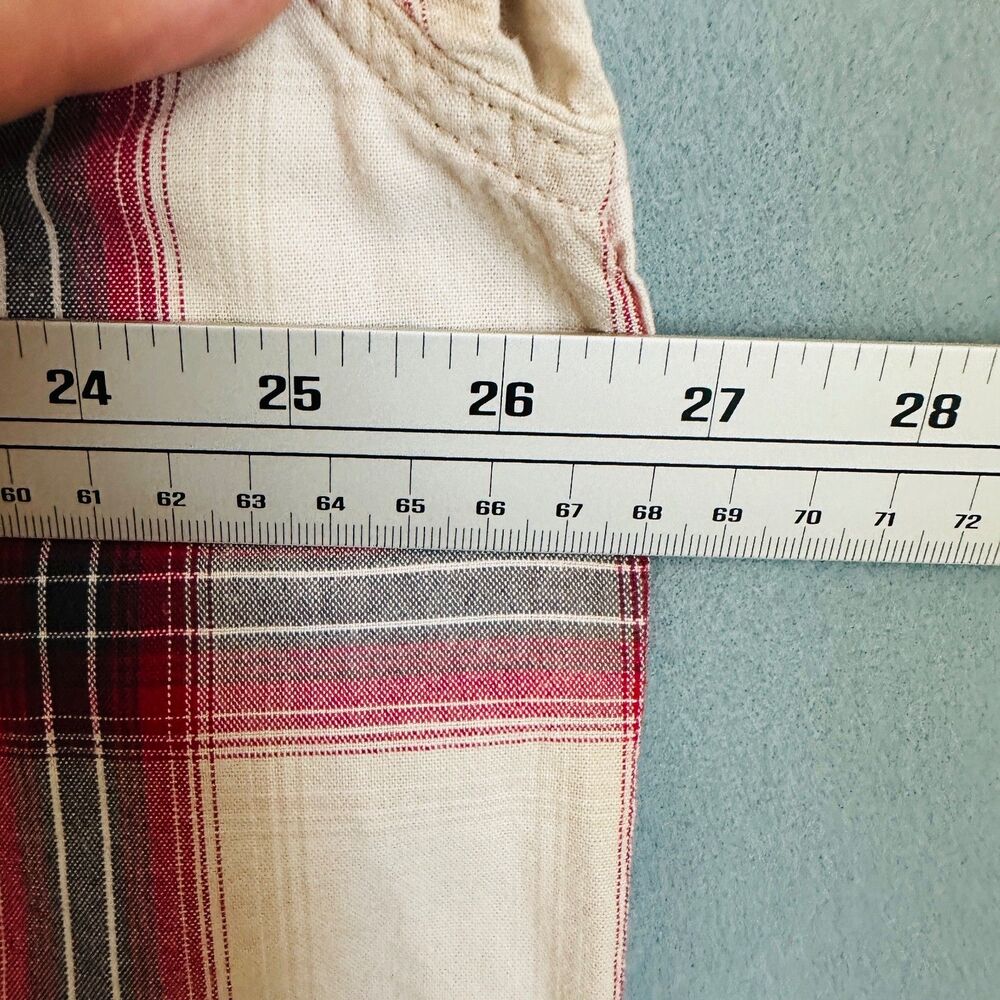 Carhartt XL Short Sleeve Plaid Shirt Red White Loose Fit Workwear Button Up - Picture 8 of 8